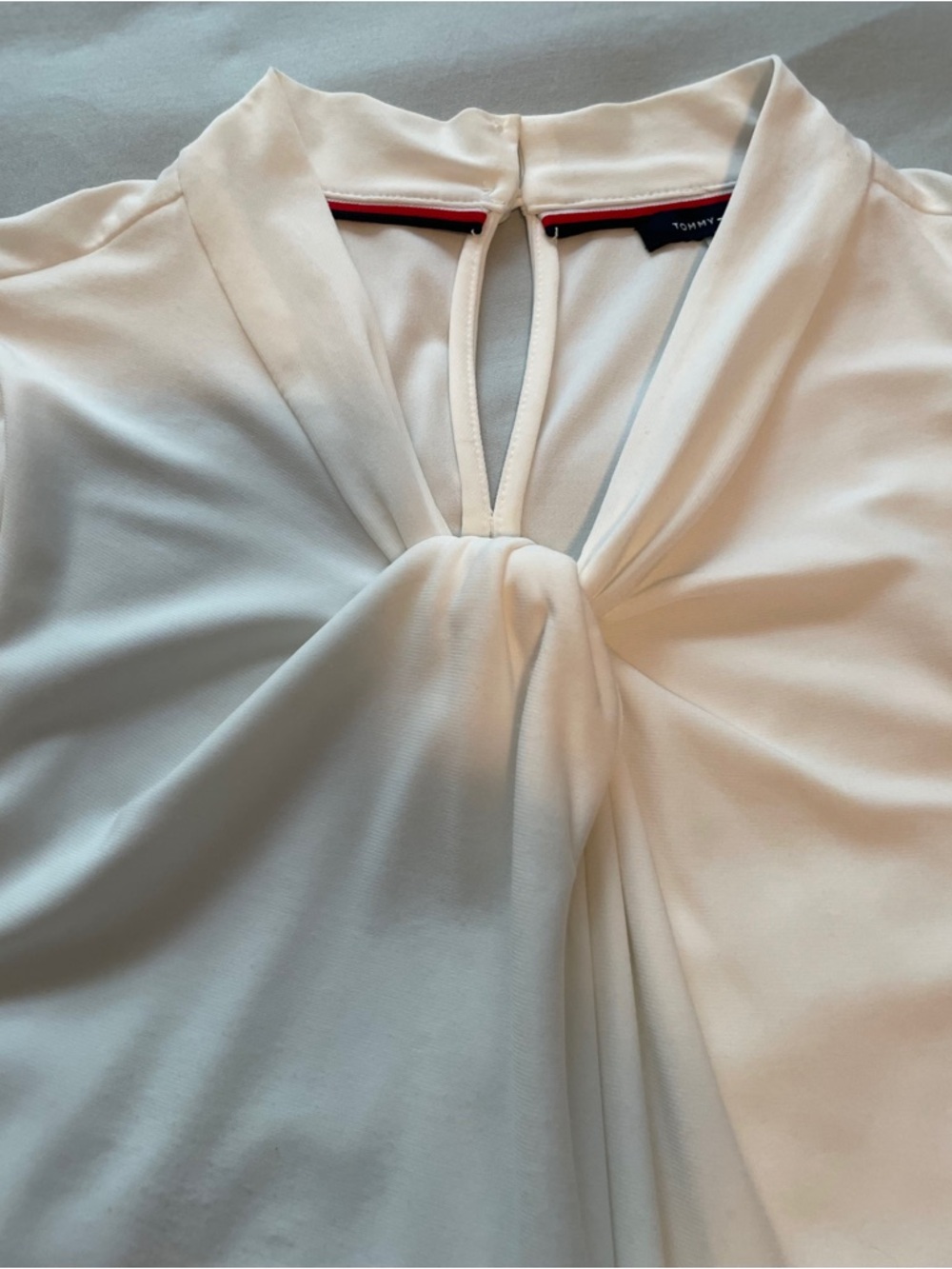 Tommy Hilfiger White Top with Signature Navy Label